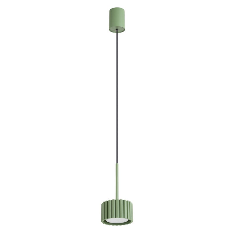 Lampa wisząca nowoczesna szałwiowa mały okrągły ryflowany klosz 1xGX53 10W AURA Sollux Lighting