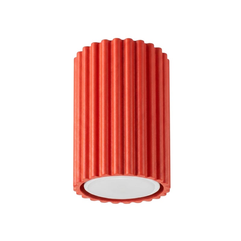 Spot sufitowy nowoczesny czerwony okrągły ryflowany 1xGU10 10W KARBON Sollux Lighting