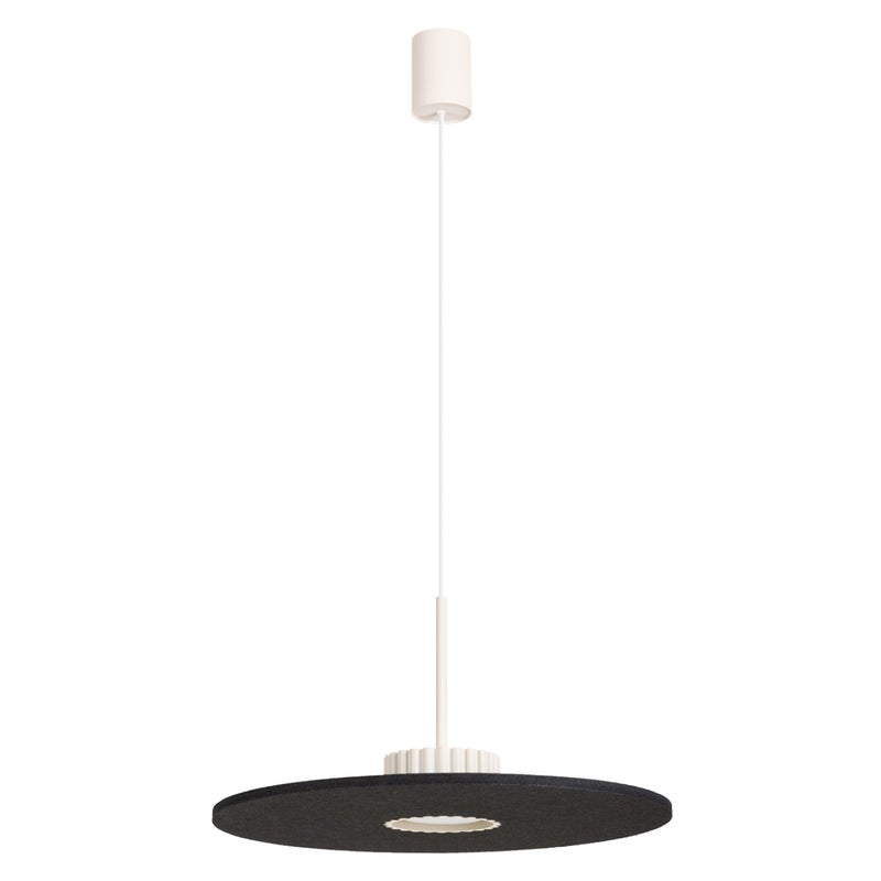 Lampa wisząca designerska beżowo-czarna ryflowany spot w filcowym okręgu 1xGX53 10W OVO Sollux Lighting
