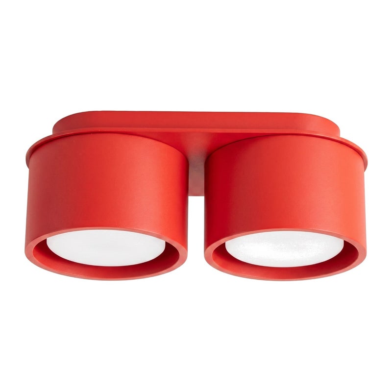 Spot sufitowy minimalistyczny czerwony podwójny 2xGX53 10W MODO Sollux Lighting