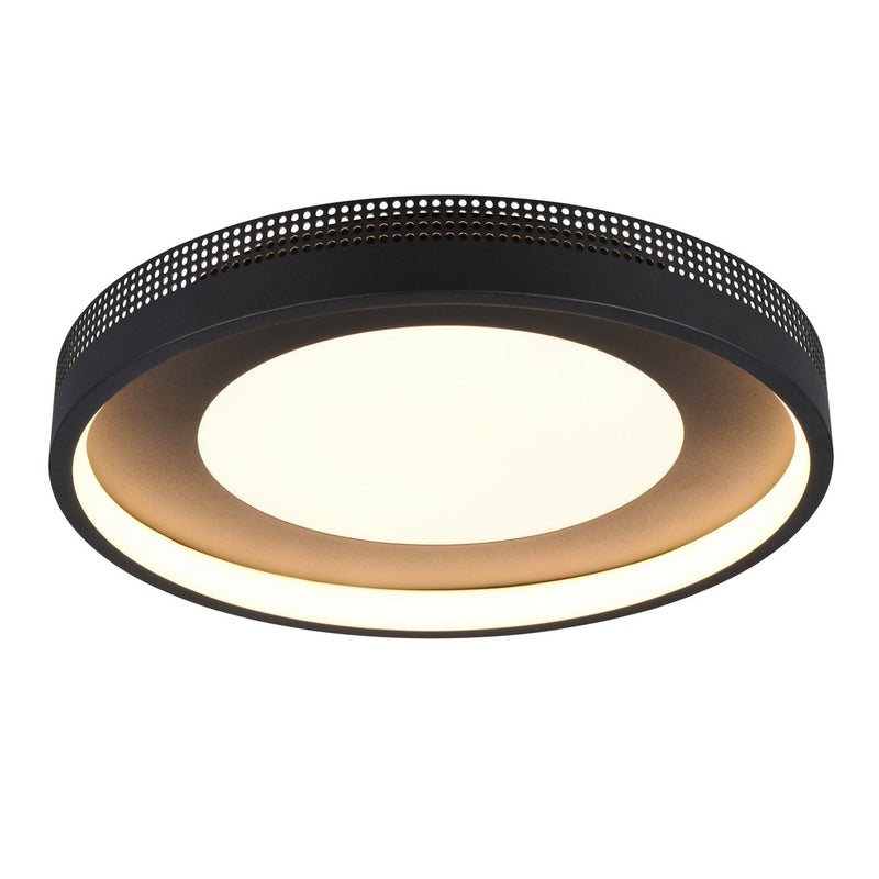 Plafon LED SOLEA 36W tworzywo sztuczne czarno-złoty-biały wym:7,5x40x40cm IP20 Trio