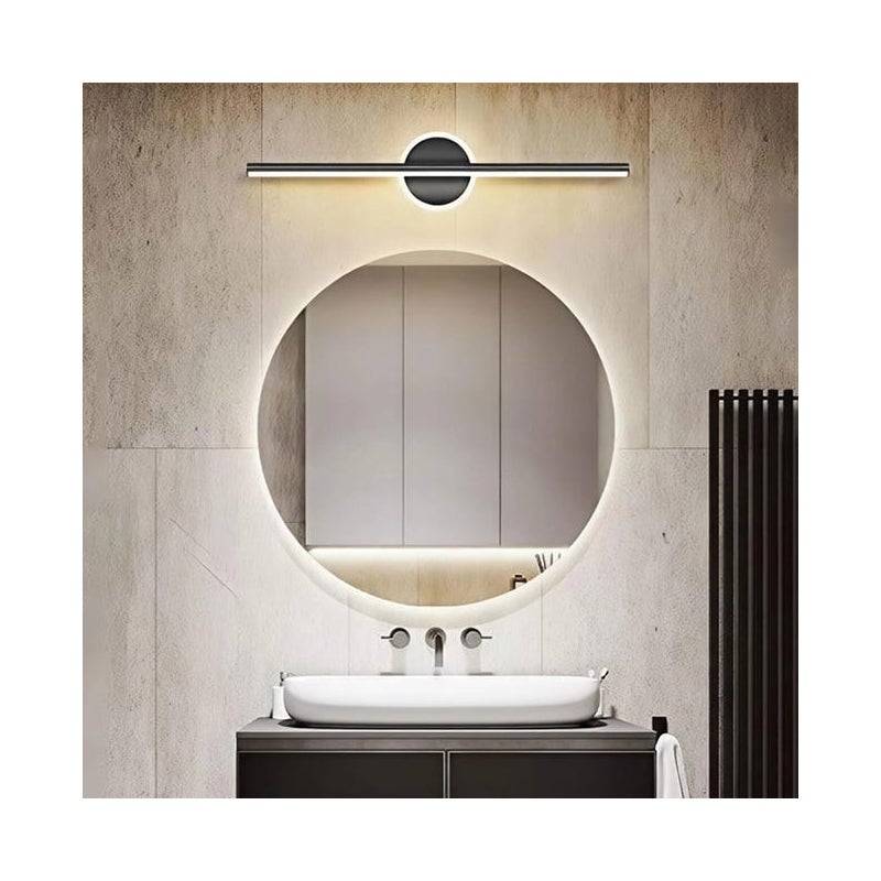 Nowoczesna lampa ścienna 60 cm - 10 W LED do lustra, ciepła biel - Oświetlenie toaletki łazienkowej - Lustra - Czarne