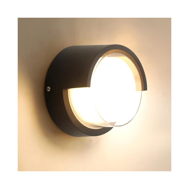 12W zewnętrzna lampa ścienna LED, nowoczesna, biała, wodoodporna IP65, idealna na podwórko, taras, do ogrodu, na fasadę, do willi, na korytarz lub po