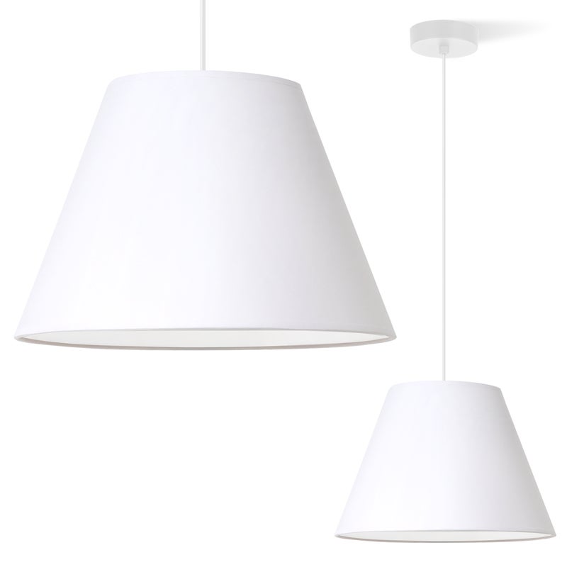 Lampa sufitowa wisząca Gaja biały 1xE27 abażur biały stożek 30cm Light Home LH