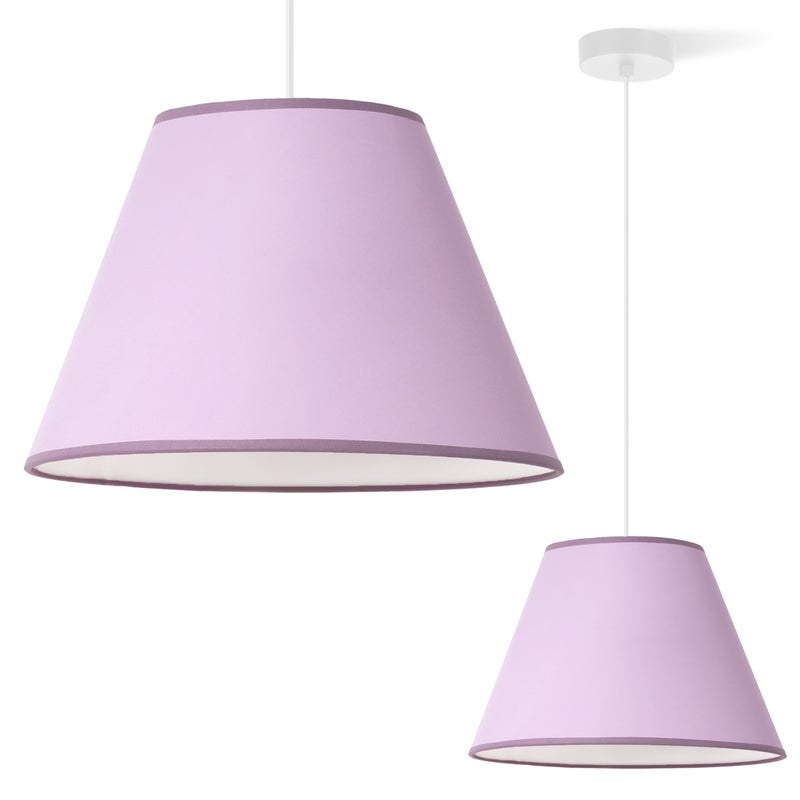 Lampa sufitowa wisząca Pastel biały 1xE27 abażur fioletowy stożek 30cm Light Home LH