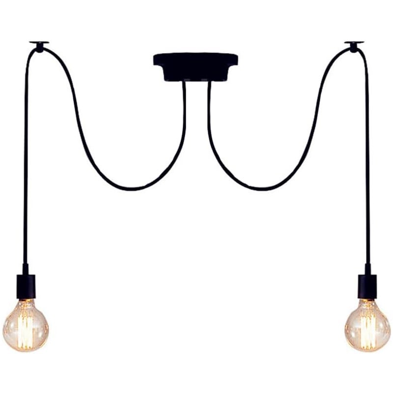 Lampa wisząca w stylu industrialnym w kształcie pająka - Lampa wisząca w stylu retro do jadalni/salonu - Źródło światła nie jest dołączone (2 lampy)