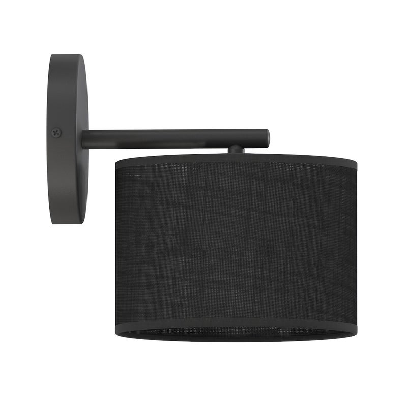 Kinkiet cylindryczny abażur ECO czarny 1xE27x15W metal wym:24x20x20cm IP20 Emibig