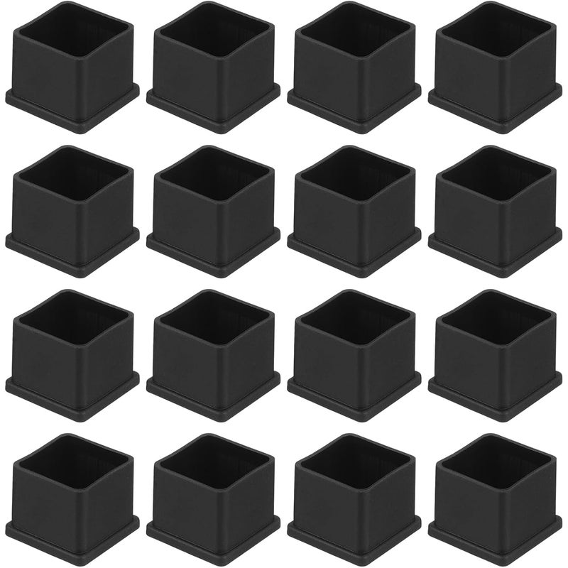 26 szt. kwadratowych nakładek na nogi krzeseł z tworzywa PVC, 32 mm x 32 mm, czarne, podkładki na nogi mebli do stołów, nakładki ochronne na podłogę