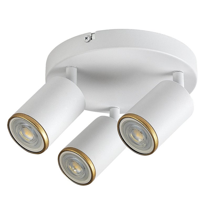 Lampa sufitowa złote detale Nolie biały matowy-złoty 3xGU10x15W metal wym:16x27x27cm IP20 Rabalux