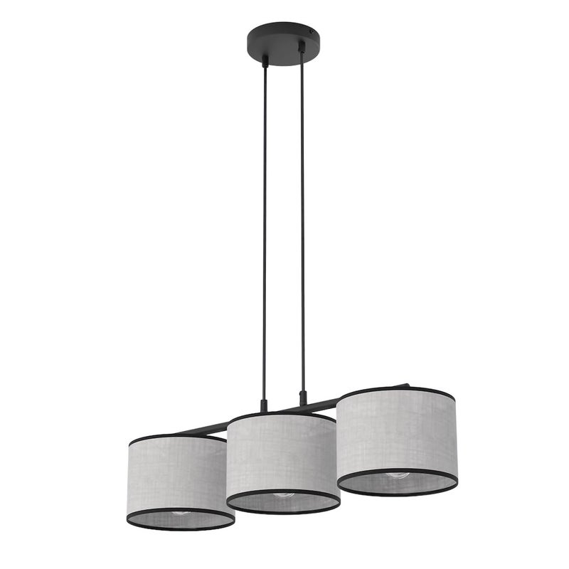 Lampa wisząca cylindryczne abażury ECO szaro-czarny 3xE27x15W metal wym:140x70x20cm IP20 Emibig
