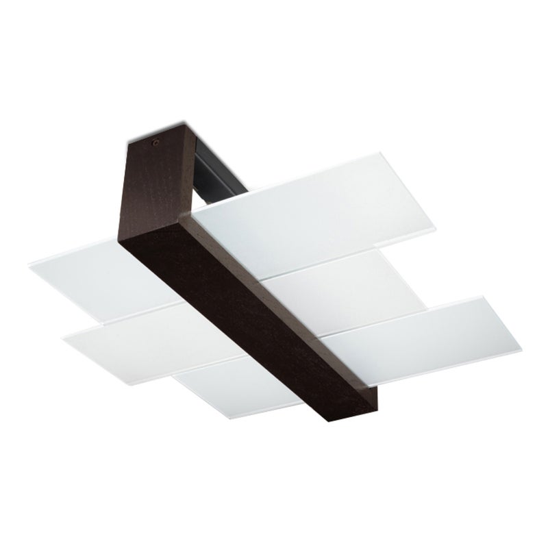 Lampa sufitowa REBIRD wenge-biała 2xE27x60W drewno wym:12x43x43cm IP20 Pure Lume