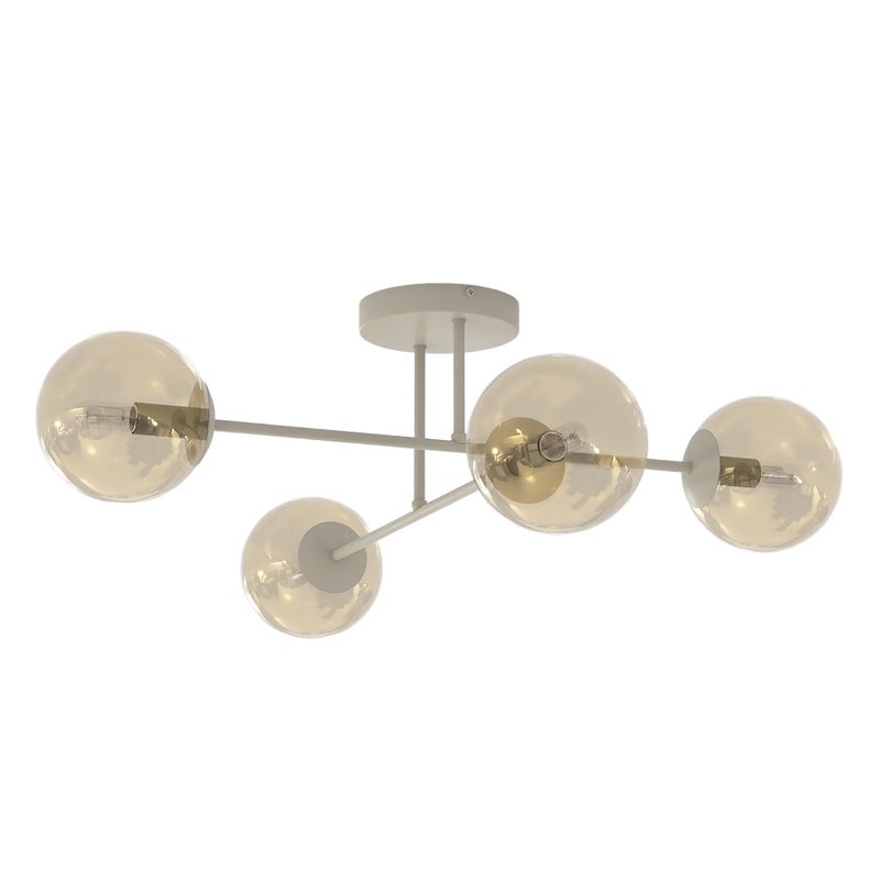 Lampa sufitowa szklane kule na stickach ROMA beżowo-miodowy 4xE14x10W szkło wym:26x55x75cm IP20 Emibig