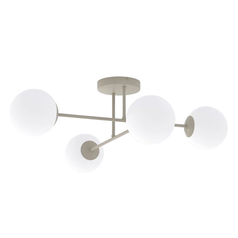 Lampa sufitowa kule na stickach ROMA beżowo-biały 4xE14x10W szkło wym:26x55x75cm IP20 Emibig