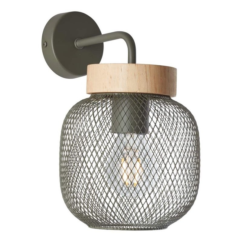 GIADA - Regulowana lampa ścienna, metal/drewno, wys. 26,5 cm -