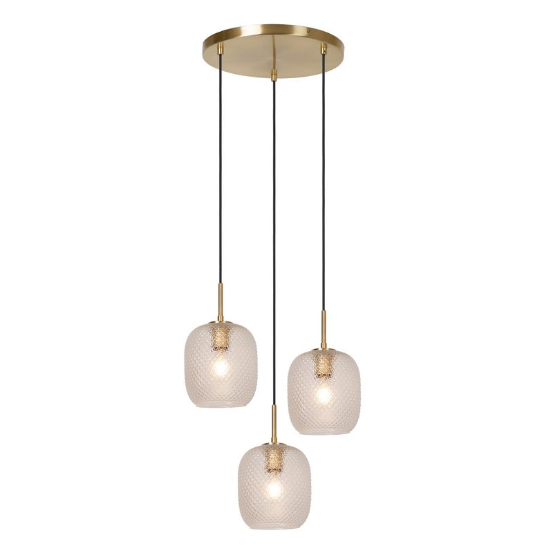 Lampa wisząca ALICENT złoty 3xE27x40W szkło wym:163x35x35cm IP20 Lucide