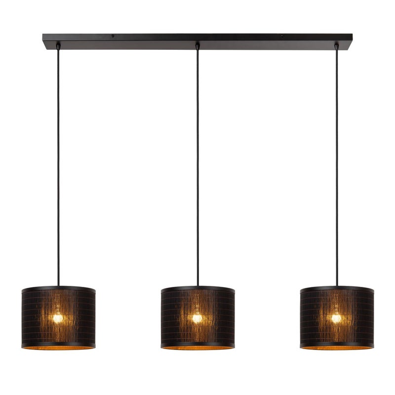 Lampa wisząca TAGALOG czarny 3xE27x40W wiklina / rattan / słoma wym:150x130x30cm IP20 Lucide