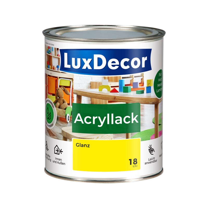LUXDECOR Emalia akrylowa Lakier do metalu i drewna Połysk (18) Ägyptische Sonne 0,75 L