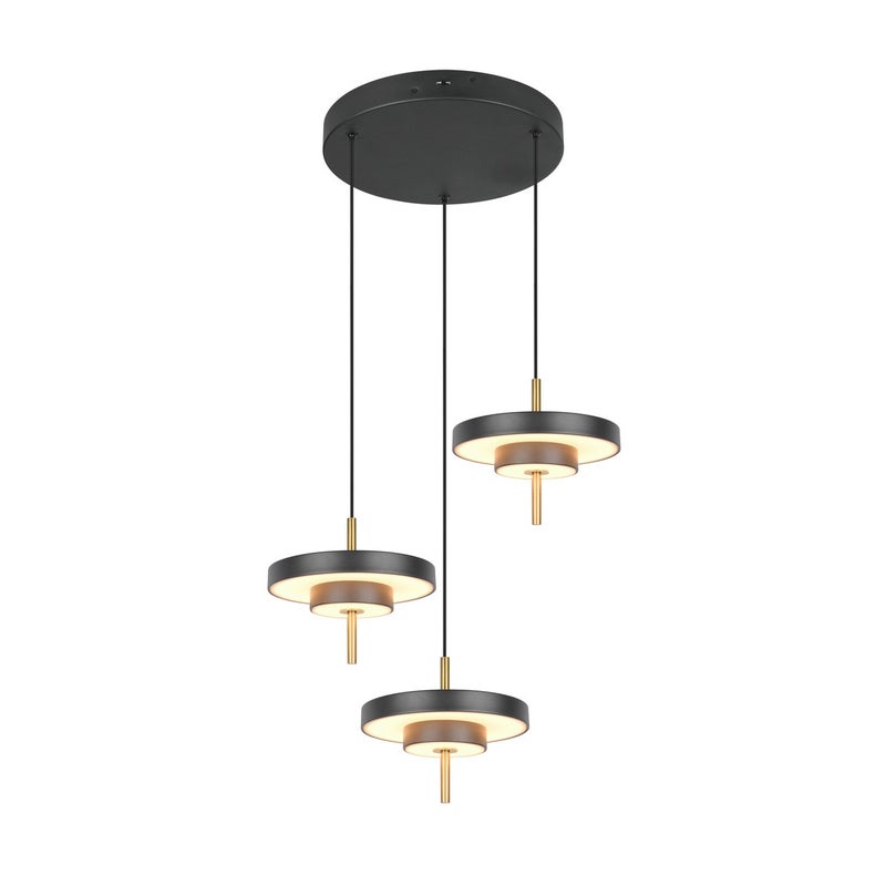 Lampa wisząca LED KEATON 10W Odcienie bieli 1200lm metal czarno-złota wym:150x45x45cm IP20 Trio