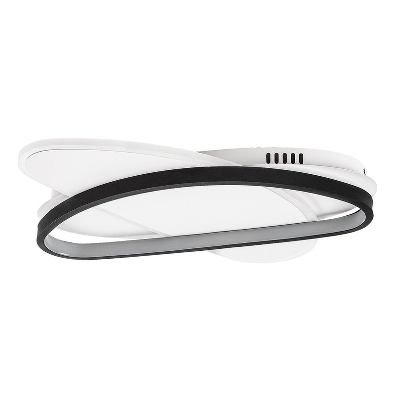 Plafon LED 57W 3250lm CCT Ściemnialny Pierścienie Owalne Czarny Biały Metal IP20