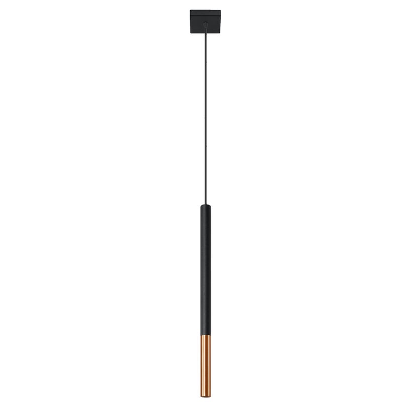 Lampa wisząca VITREO czarno-miedziana 1xG9x12W metal wym:100x8x8cm IP20 Pure Lume