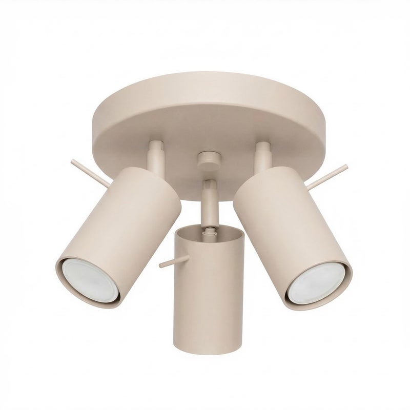 Lampa sufitowa nowoczesna taupe okrągła reflektorki 3xGU10 10W RING Sollux Lighting