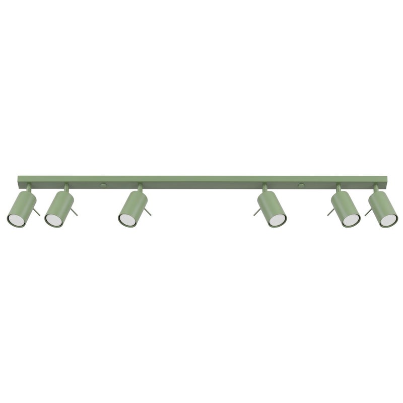 Lampa sufitowa nowoczesna szałwiowa listwa 118cm reflektorki 6xGU10 10W RING Sollux Lighting