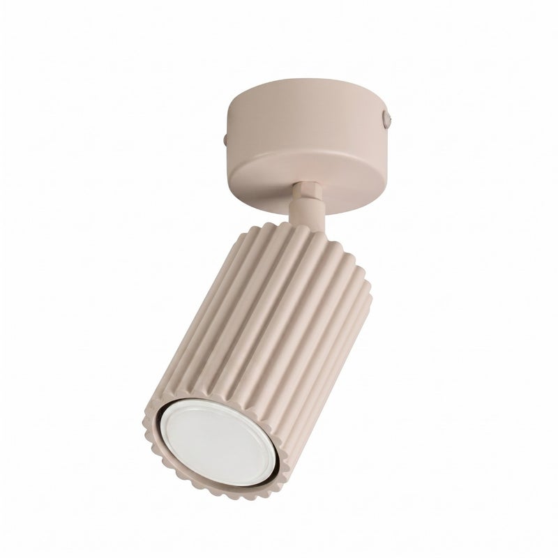 Reflektor sufitowy nowoczesny taupe okrągły ryflowany 1xGU10 10W KARBON Sollux Lighting