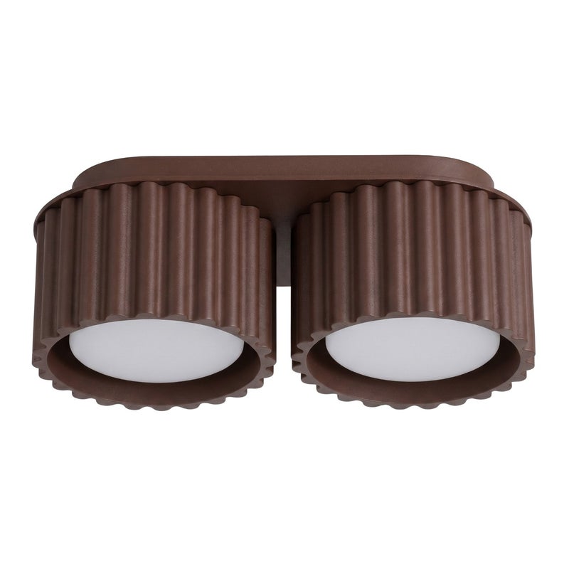 Spot sufitowy nowoczesny brązowy podwójny ryflowany 2xGX53 10W AURA Sollux Lighting