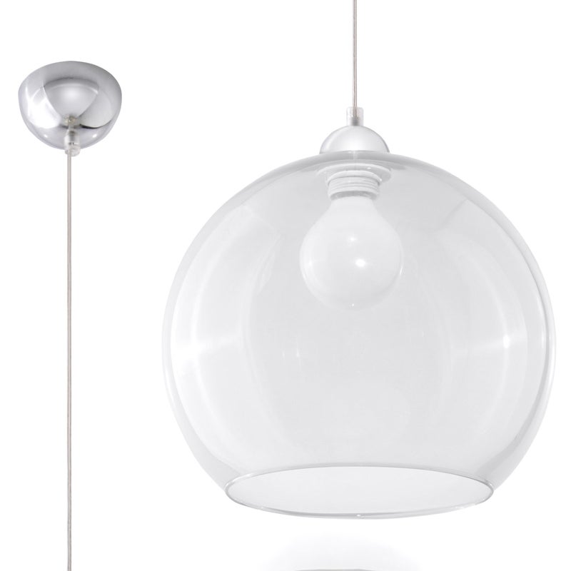 Lampa wisząca ROTUND chromowana-przezroczysty 1xE27x60W szkło wym:80x30x30cm IP20 Pure Lume