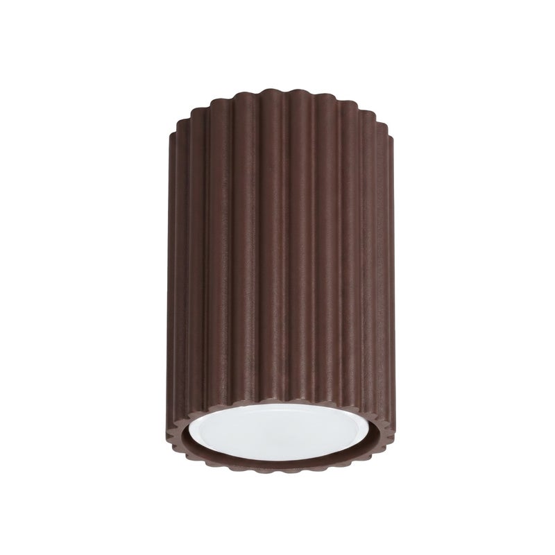 Spot sufitowy nowoczesny brązowy okrągły ryflowany 1xGU10 10W KARBON Sollux Lighting