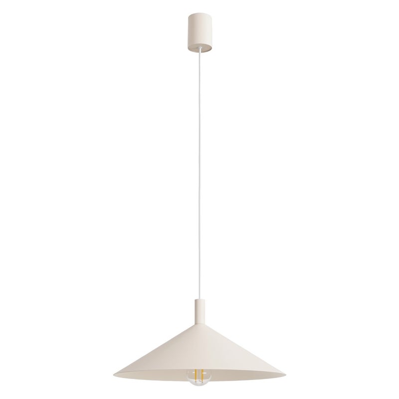 Lampa wisząca klasyczna beżowa stożkowy klosz fi40cm 1xE27 15W NOX Sollux Lighting