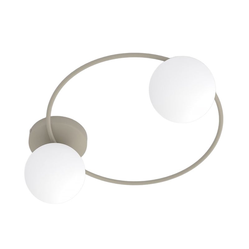Lampa sufitowa kule na ringu SOPRA beżowo-biały 2xE14x10W szkło wym:20x47x47cm IP20 Emibig