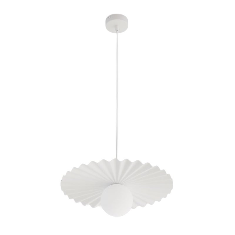 Lampa wisząca karbowany wachlarz UMBRA biały 1xG9x8W metal wym:140x35x35cm IP20 Emibig