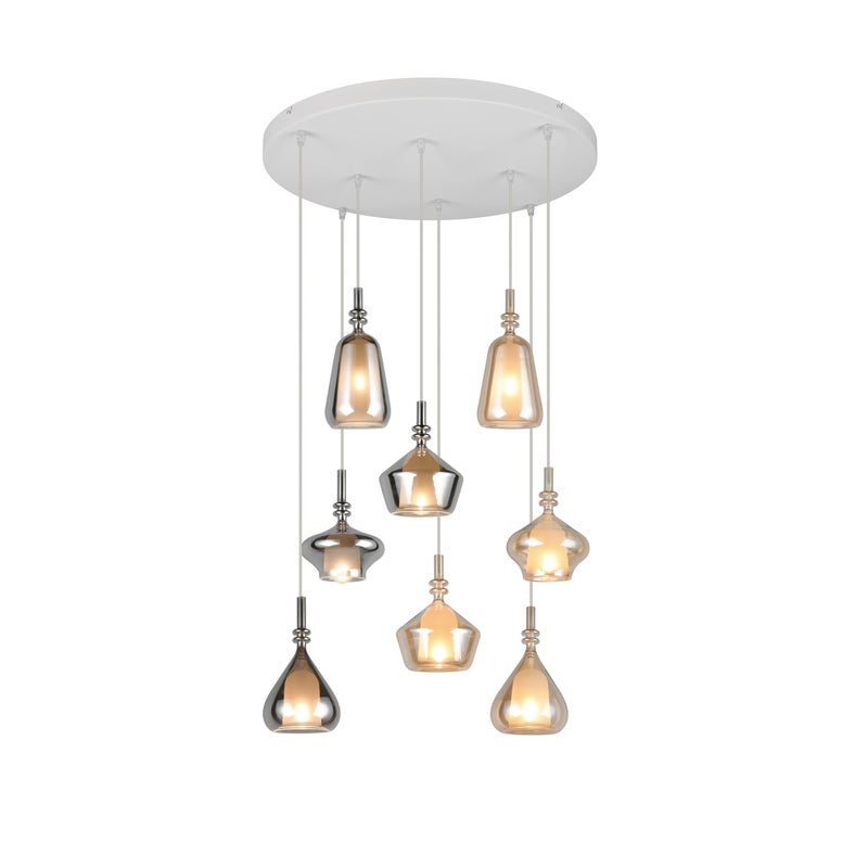 Lampa wisząca ALDEA biały 8xE14x10W szkło wym:300x72x72cm IP20 Trio