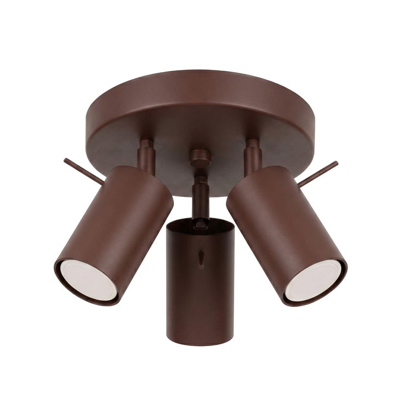 Lampa sufitowa nowoczesna brązowa okrągła reflektorki 3xGU10 10W RING Sollux Lighting