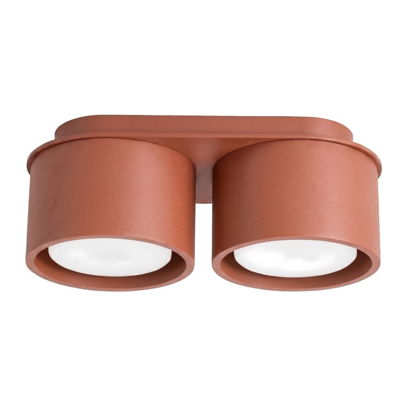 Spot sufitowy minimalistyczny ochrowo-czerwony podwójny 2xGX53 10W MODO Sollux Lighting