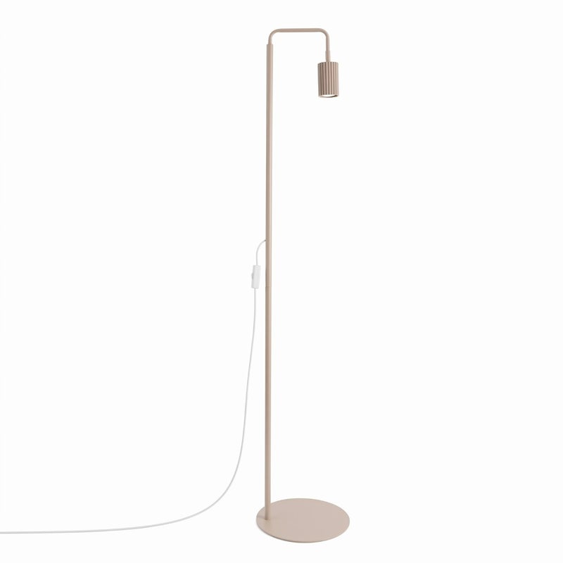 Lampa podłogowa nowoczesna taupe ruchomy ryflowany reflektorek 1xGU10 10W KARBON Sollux Lighting