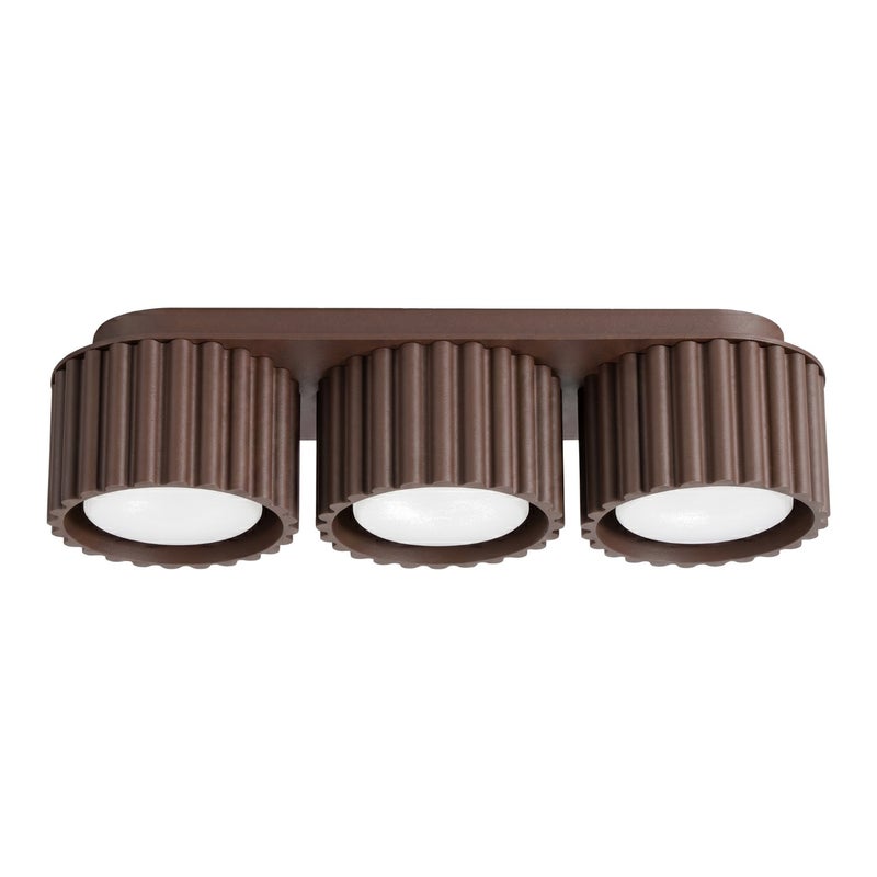 Spot sufitowy nowoczesny brązowy potrójny ryflowany 3xGX53 10W AURA Sollux Lighting