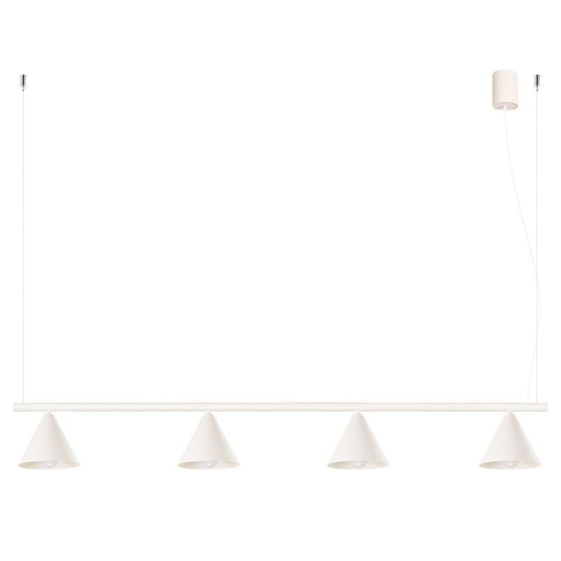 Lampa wisząca klasyczna beżowa stożkowe klosze na sticku 4xE14 10W NOX Sollux Lighting