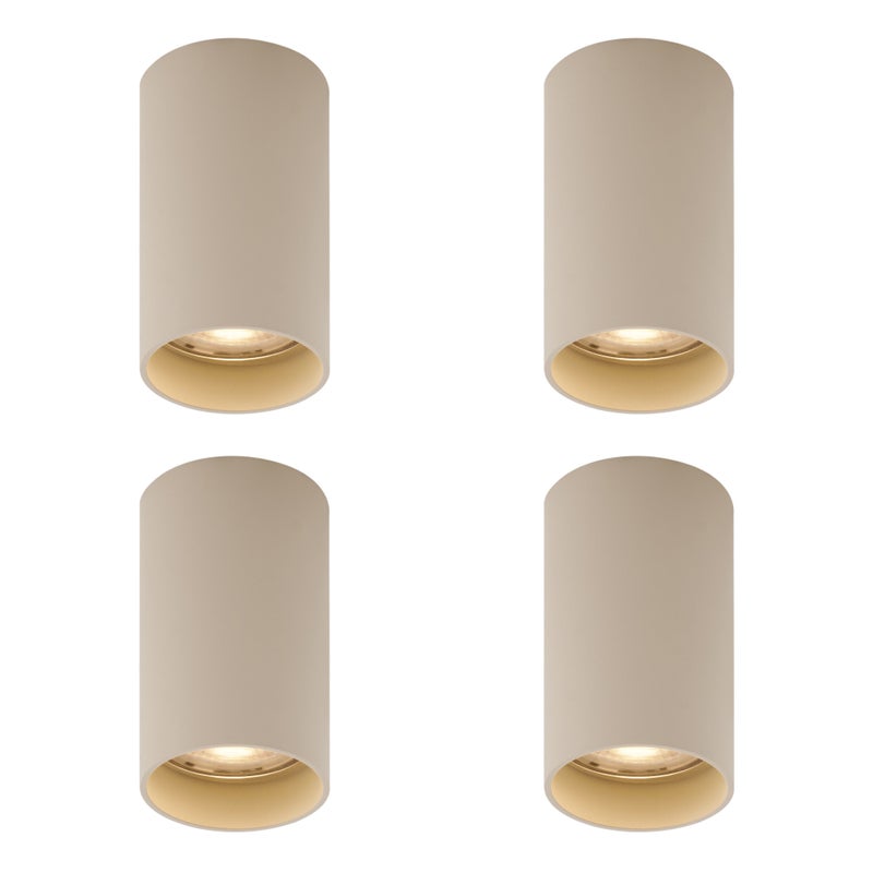 Qazqa reflektor sufitowy 1-punktowy - 108450 - beżowy, gu10, max. 10w, kompatybilny z żarówką LED, 5.6cm, IP20oświetlenie