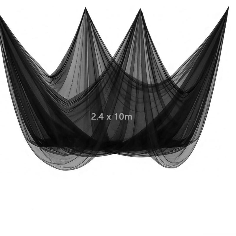 Moskitiera 2,4 m x 10 m, cienka siatka przeciw owadom do ogrodu, warzyw i projektów DIY. W zestawie elementy mocujące, taśma miernicza i nożyczki. Do