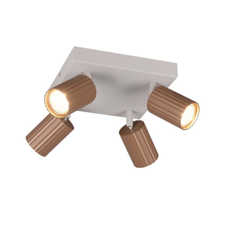 Reflektor ryflowane klosze SOKA kawowo-szary 4xGU10x10W metal wym:14,5x20x20cm IP20 Trio