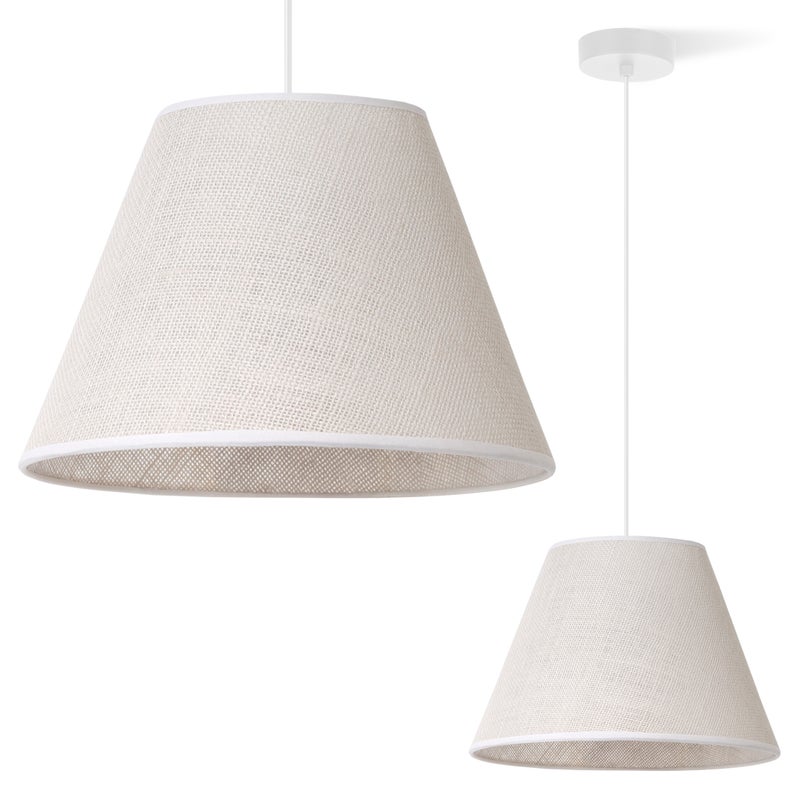 Lampa sufitowa wisząca Juta biała 1xE27 abażur biały stożek 30cm Light Home LH