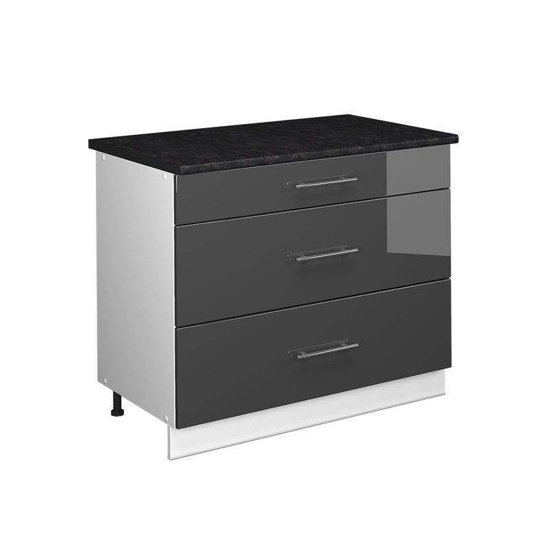 Vicco Szafka dolna Fame-Line, Antracyt połysk/Biały, 100 cm, BP Antracyt