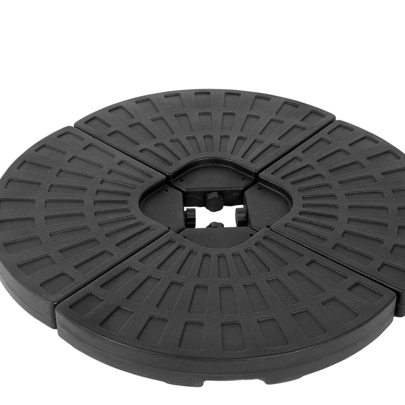 Parasol ogrodowy 51 x 50,5 x 33 cm, z oświetleniem LED, czarny, tworzywo sztuczne, do ogrodu, na taras i balkon
