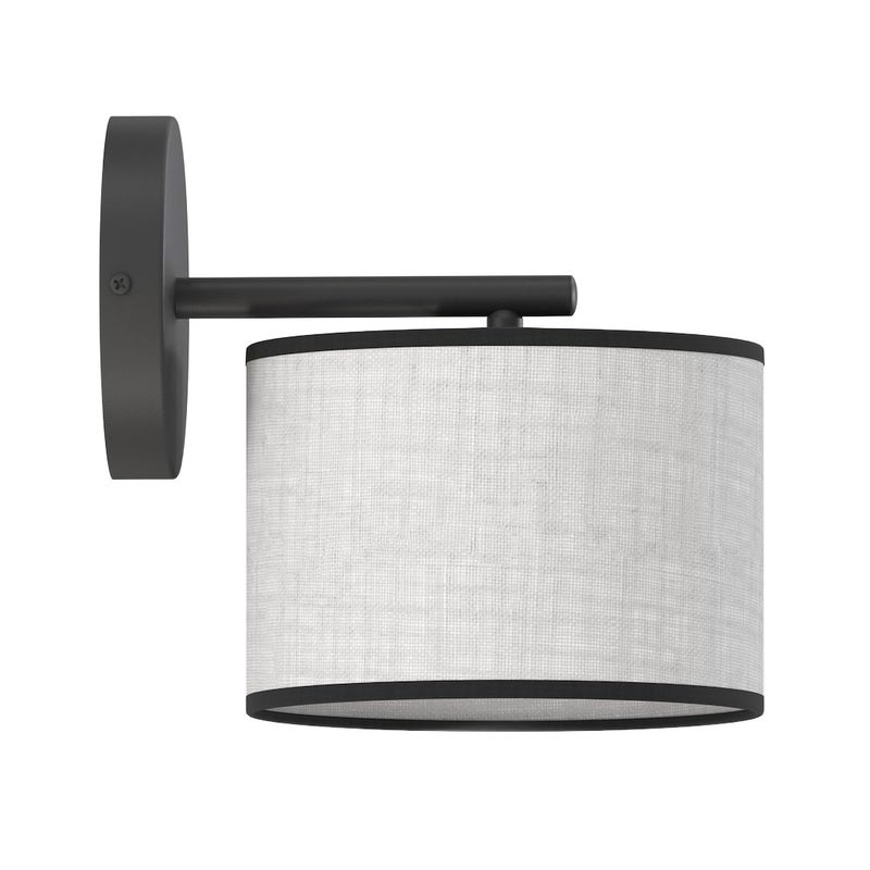 Kinkiet cylindryczny abażur ECO szaro-czarny 1xE27x15W metal wym:24x20x20cm IP20 Emibig