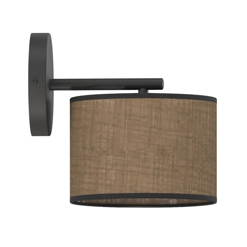 Kinkiet cylindryczny abażur ECO brązowo-czarny 1xE27x15W metal wym:24x20x20cm IP20 Emibig