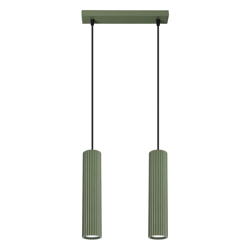 Lampa wisząca GRAVIO zielony oliwkowo-czarna 2xGU10x10W aluminium wym:90x30x6,5cm IP20 Pure Lume