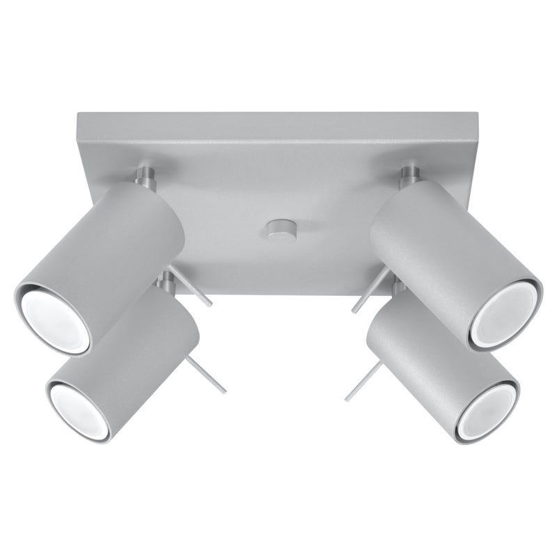 Lampa sufitowa TORQUE szaro-chromowana 4xGU10x40W metal wym:15x25x25cm IP20 Pure Lume