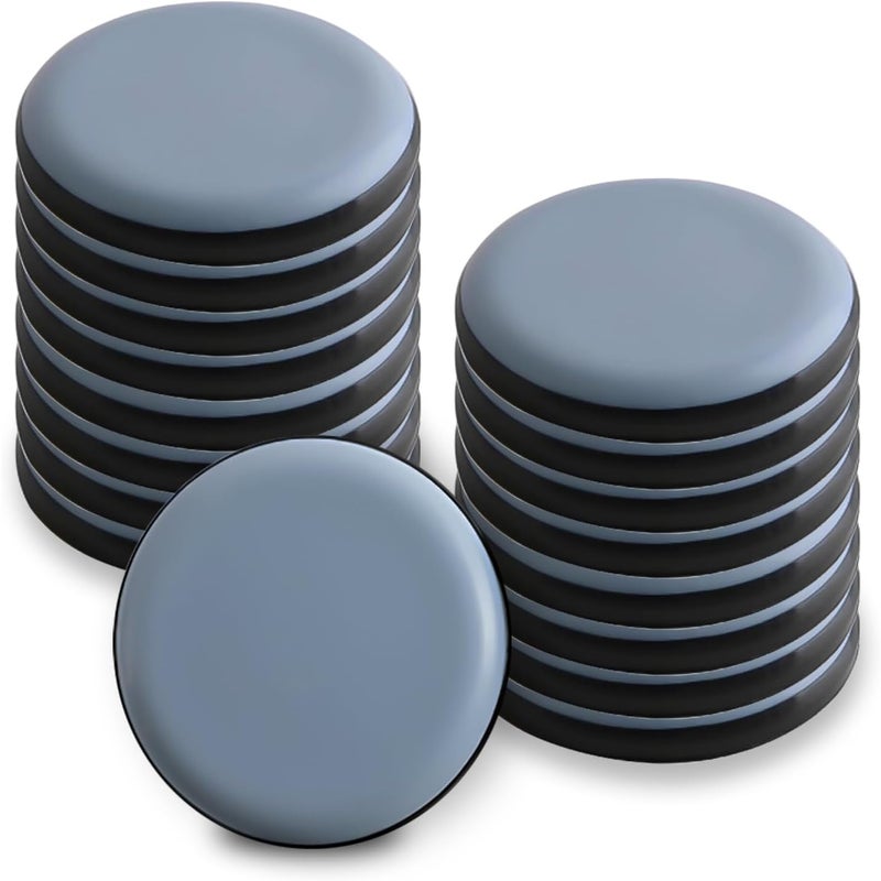 24 podkładki ślizgowe z teflonu PTFE do ciężkich mebli i okrągłych krzeseł, 20 mm, samoprzylepne, chronią nogi stołów, kliny meblowe, gładk